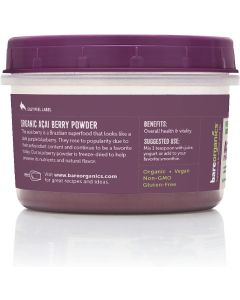 Freeze Dried Vegan 4 Oz Acai Berry Powder Antioxidants BareOrganics - supplemynts.com