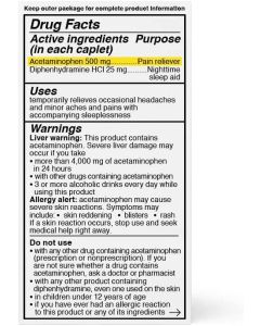 Genexa Acetaminophen PM Extra Strength 50 Caplets Nighttime Sleep Aid - supplemynts.com