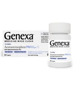 Genexa Acetaminophen PM Extra Strength 50 Caplets Nighttime Sleep Aid - supplemynts.com