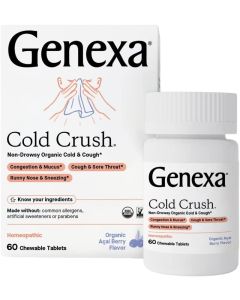 Genexa Cold Crush Homeopathic 60 Chewable Tablets Acai Berry Flavor - supplemynts.com