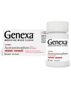 Genexa Extra Strength Acetaminophen Pain Fever Relief 50 Caplets - supplemynts.com