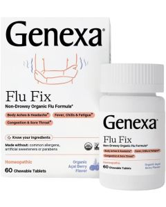 Genexa Homeopathic Flu Fix Non Drowsy 60 Chewable Tablets Berry Flavor