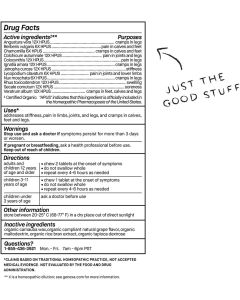 Genexa Leg Cramps Homeopathic 100 Chewable Tablets Grape Flavor