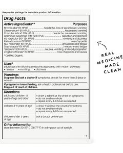 Genexa Motion Sickness Relief Homeopathic 60 Chewable Tablets