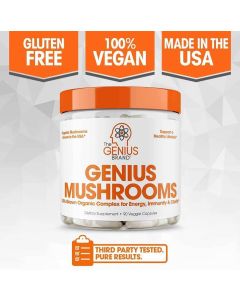 Genius 90 Veggie Pills Mushroom Immune System Booster