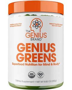 Genius Greens Mind Body Health Superfood Nutrition Powder 8.82 Oz