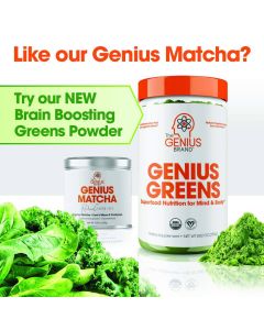 Genius Matcha Powder 0.85 Oz Lions Mane Cordyceps Supplement