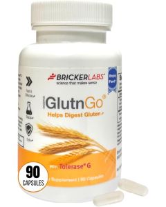 GlutnGo Tolerase G 90 Caps Bricker Labs Gluten Digest Support - supplemynts.com
