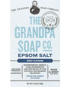 Grandpa Deep Cleanse Epsom Salt Bar Soap 4.25 Oz Vegan Cruelty Free