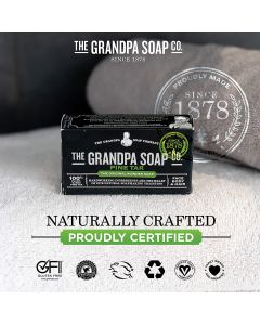Grandpa Pine Tar Bar Soap 4.25 Oz Plant Based Face Body Hair - supplemynts.com