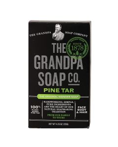 Grandpa Pine Tar Bar Soap 4.25 Oz Plant Based Face Body Hair - supplemynts.com