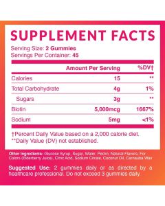 Havasu Biotin 90 Gummies Hair Skin Nail Strength Support Supplement - supplemynts.com