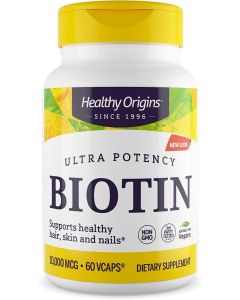 Healthy Origins Biotin 10000 mcg Veggie Capsules Hair Nail Support