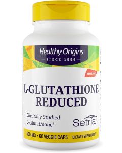 Healthy Origins L Glutathione Reduced 500mg Veggie Caps Antioxidant