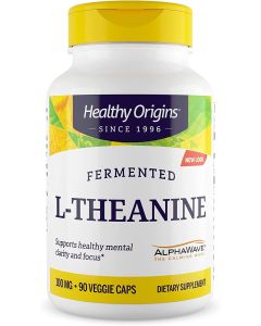 Healthy Origins L Theanine 100mg 90 Veggie Caps Brain Support - supplemynts.com