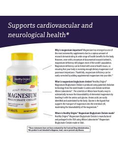 Healthy Origins Magnesium Bisglycinate Chelate 120 Tablets Gluten Free - supplemynts.com