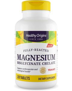 Healthy Origins Magnesium Bisglycinate Chelate 120 Tablets Gluten Free - supplemynts.com