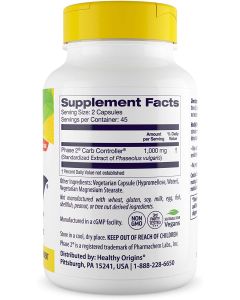 Healthy Origins Phase 2 Carb Controller 500mg 90 Veggie Capsules