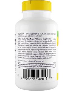 Healthy Origins Sunflower PS 100mg Gluten Free Softgels Brain Support - supplemynts.com