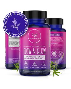 Herb Krave Flow And Glow Female Hormone Balancing 60 Veggie Caps - supplemynts.com