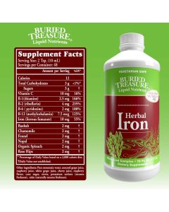 Herbal Iron Supplement 16 Oz Gluten Free Buried Treasure - supplemynts.com