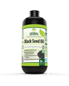 Herbal Secrets Black Seed Oil 16 Oz Cold Pressed Respiratory Health - supplemynts.com