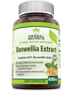 Herbal Secrets Boswellia Extract 600 mg 120 Caps Joint Health Support - supplemynts.com