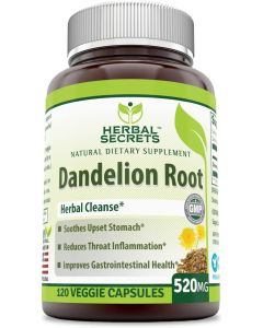 Herbal Secrets Dandelion Root 520 Mg 120 Veggie Caps Herbal Cleanse - supplemynts.com