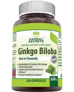 Herbal Secrets Ginkgo Biloba 120 mg 120 Caps Rich In Flavonids - supplemynts.com