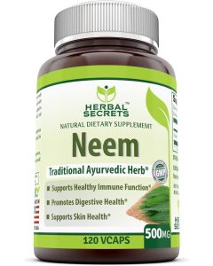 Herbal Secrets Neem 500 Mg 120 VCaps Traditional Ayurvedic Herb - supplemynts.com