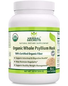 Herbal Secrets Organic Whole Psyllium Husk 16 Oz Weight Management - supplemynts.com