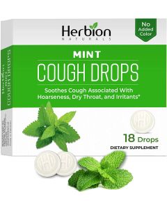 Herbion Naturals Cough Drops Mint Flavor 18 Count Soothes Sore Throat - supplemynts.com