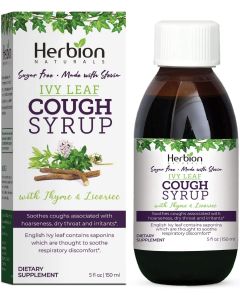 Herbion Naturals Ivy Leaf Cough Syrup Sugar Free 5 Oz Soothes Throat - supplemynts.com
