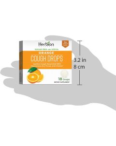 Herbion Naturals Orange Flavored Sugar Free Cough Drops 18 Count - supplemynts.com