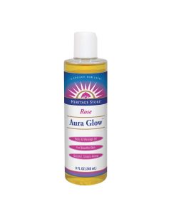 Heritage Store Aura Glow Rose Body Oil 8oz All Skin Types Cruelty Free - supplemynts.com