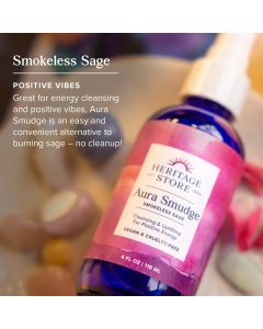 Heritage Store Aura Smudge Smokeless Sage 4 Oz Spray Paraben Free - supplemynts.com
