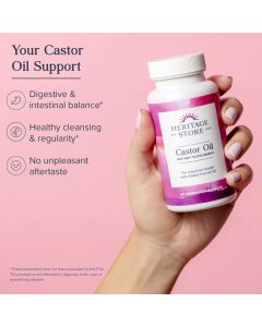 Heritage Store Castor Oil 60 Vegetarian Softgel Caps Intestinal Health