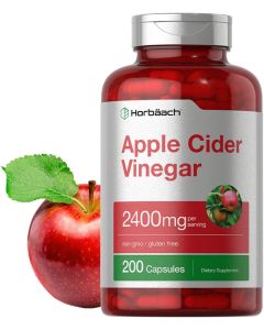 Horbaach Apple Cider Vinegar 2400mg 200 Capsules Gluten Free