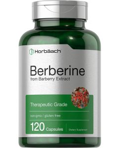 Horbaach Berberine Supplement Barberry Extract 120 Caps Gluten Free
