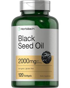 Horbaach Black Seed Oil 2000mg Gluten Free Cold Pressed 120 Softgels
