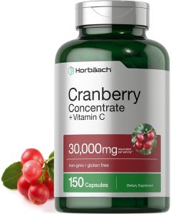 Horbaach Cranberry Concentrate 30000mg Vitamin C 150 Caps Gluten Free - supplemynts.com