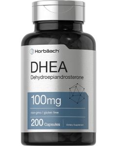 Horbaach DHEA 100mg Non GMO 200 Capsules Gluten Free