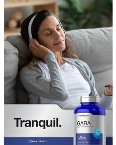 Horbaach GABA 750mg Stress Relief Supplement 100 Gluten Free Caps