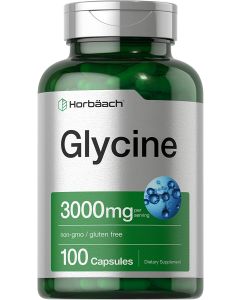 Horbaach Glycine 3000 mg Gluten Free Non GMO 100 Capsules