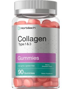 Horbaach Hydrolyzed Collagen Gummies Strawberry Flavor 90 Count - supplemynts.com
