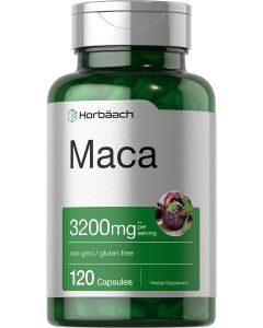 Horbaach Maca Root 3200mg 120 Gluten Free Capsules