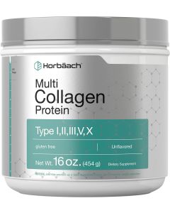 Horbaach Multi Collagen Powder 16 oz Unflavored Gluten Free - supplemynts.com