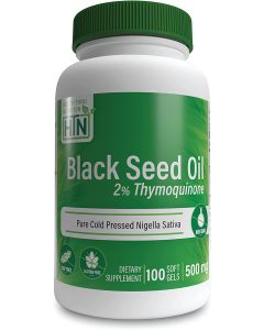 HTN Black Seed Oil 500mg 100 Softgels Cold Pressed Nigella Sativa