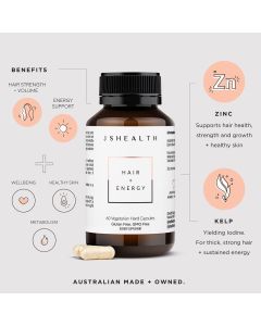 JSHealth Vitamins Hair Energy Vegetarian Gluten Free Capsules - supplemynts.com