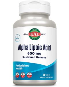 KAL Alpha Lipoic Acid Sustained Release 60 Tablets 600mg Antioxidant